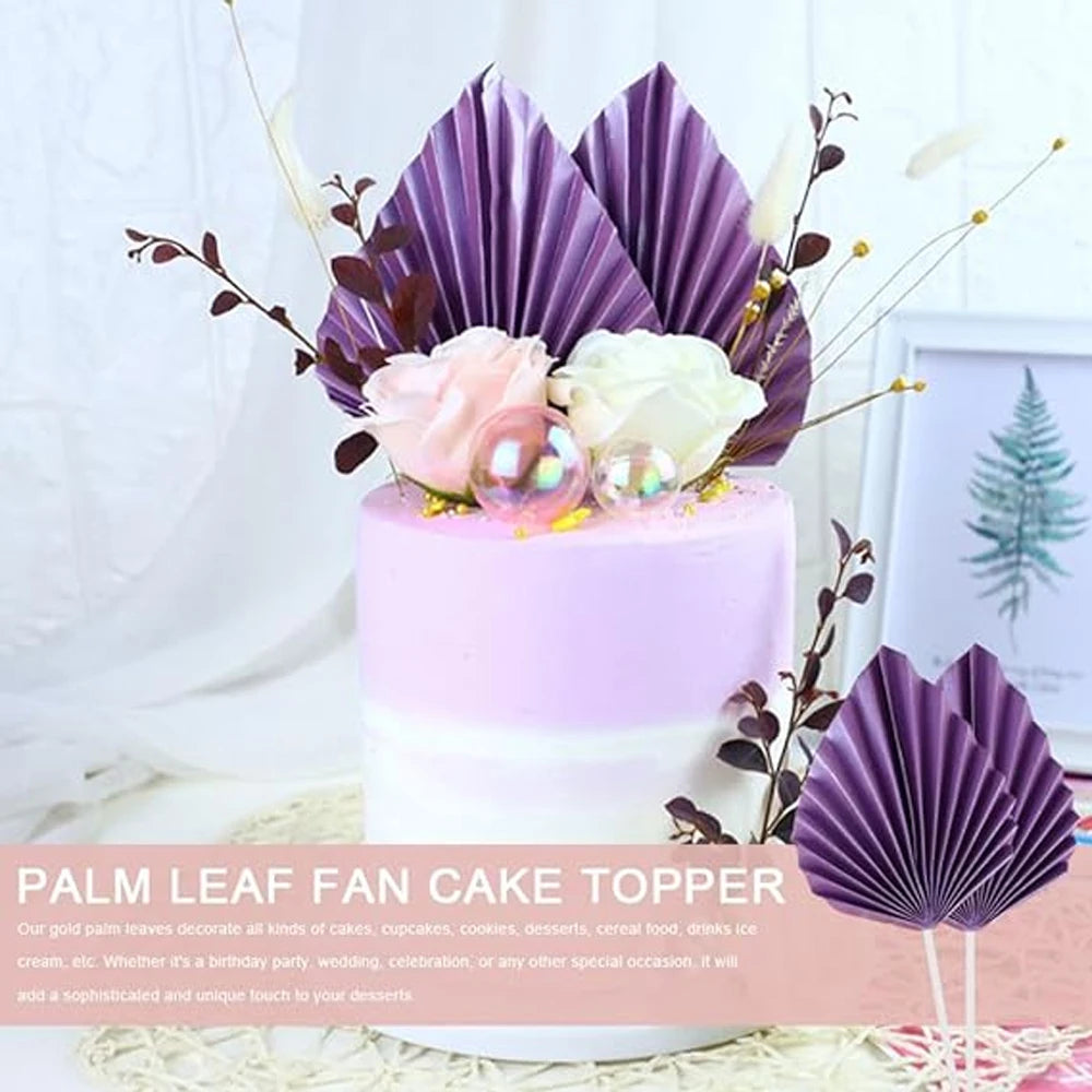 6pcs Palm Spear Cake Topper Happy Birthday Palm Leaf Decoration Cake Decorating Wedding Baking Dessert Table Party Favors - LuxeStreet Boutique