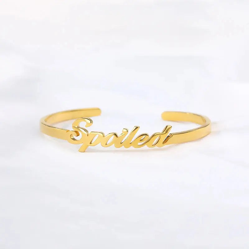 Unique Baby Gifts - Custom Name Bangles for Children in Stainless Steel - LuxeStreet Boutique