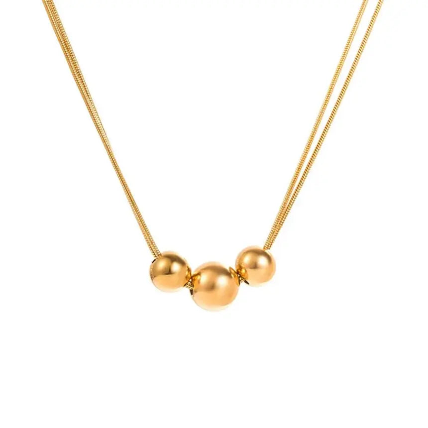 316L Stainless Steel Ladies Necklace - Exaggerate Simplicity Beading Pendant Clavicle Chain Fashion Exquisite Jewelry - LuxeStreet Boutique
