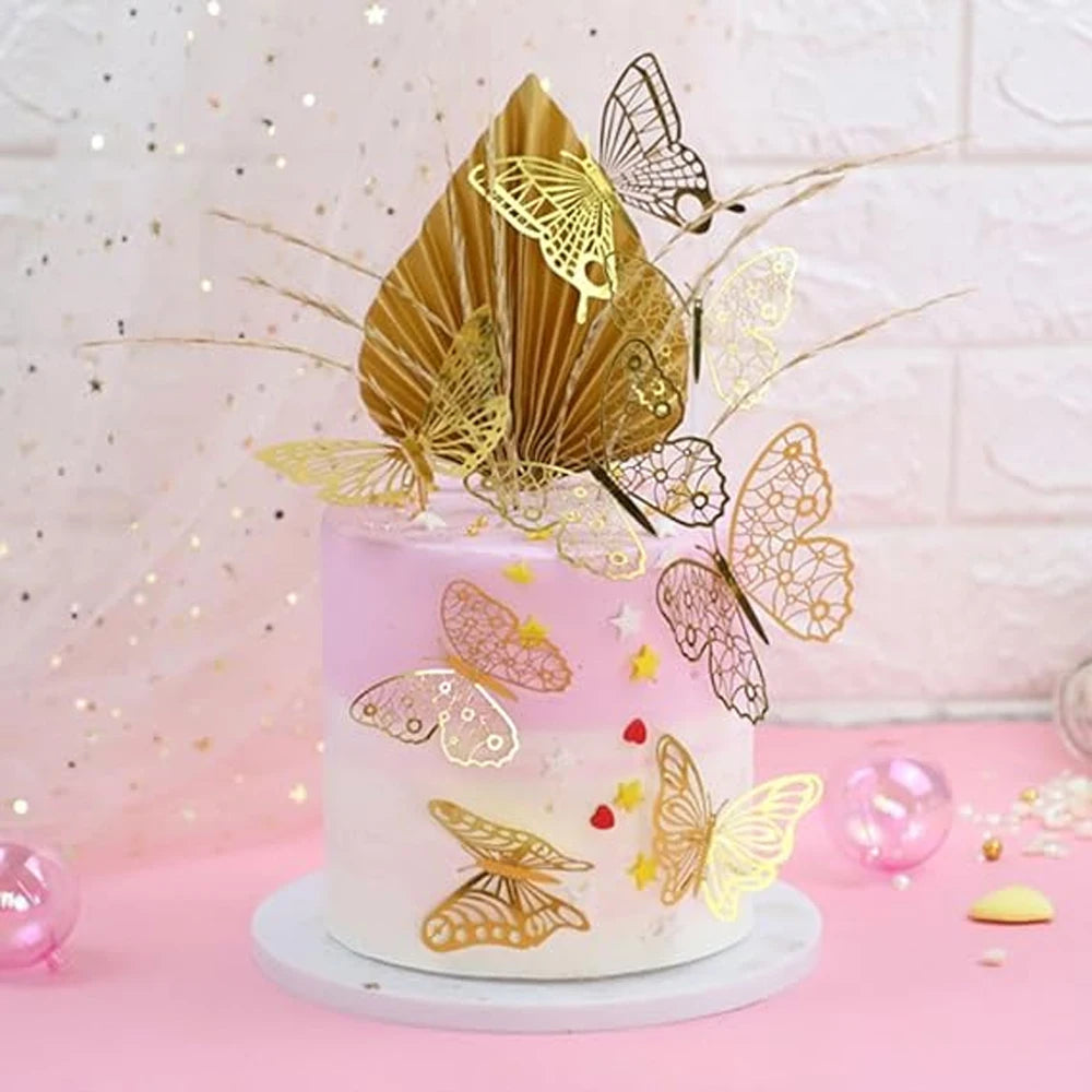6pcs Palm Spear Cake Topper Happy Birthday Palm Leaf Decoration Cake Decorating Wedding Baking Dessert Table Party Favors - LuxeStreet Boutique