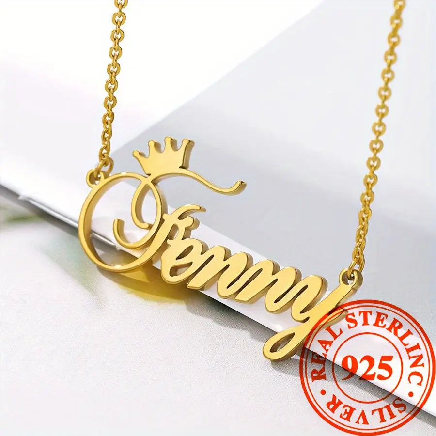 Luxury 925 Sterling Silver Custom Name Necklace - Personalized Simple Design - LuxeStreet Boutique