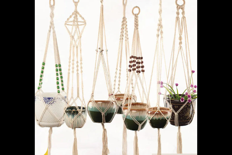 Macrame Pot Holder - Durable Hanging Plant Holder for Stylish Display - LuxeStreet Boutique
