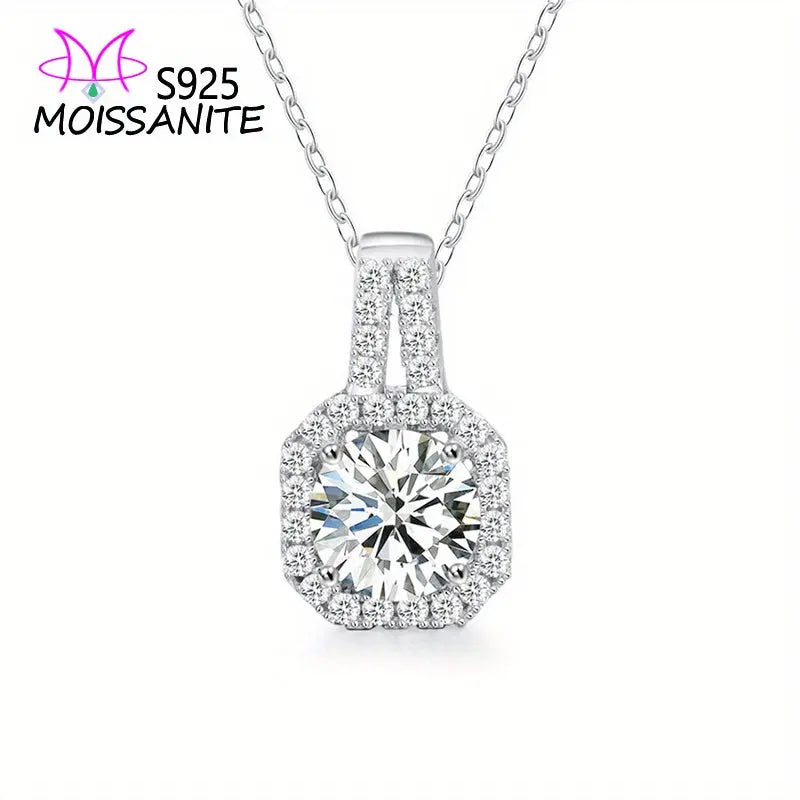 Moissanite Square Cut Pendant Necklace - Elegant Jewelry with Gift Box Included - LuxeStreet Boutique
