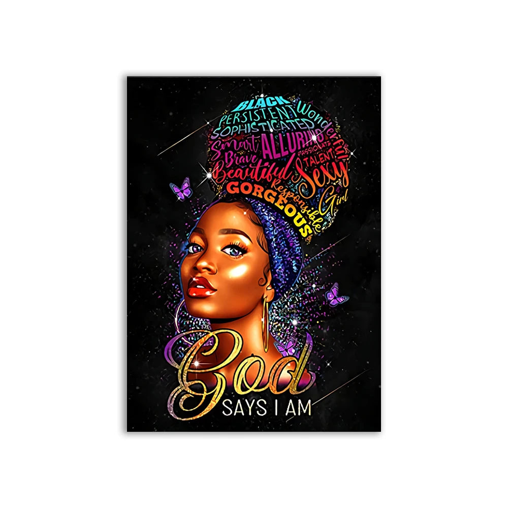 God Said You Are Poster, Religious Black Wall Art Print, Christian Gifts to Encourage African American Women, Religious Poster - LuxeStreet Boutique