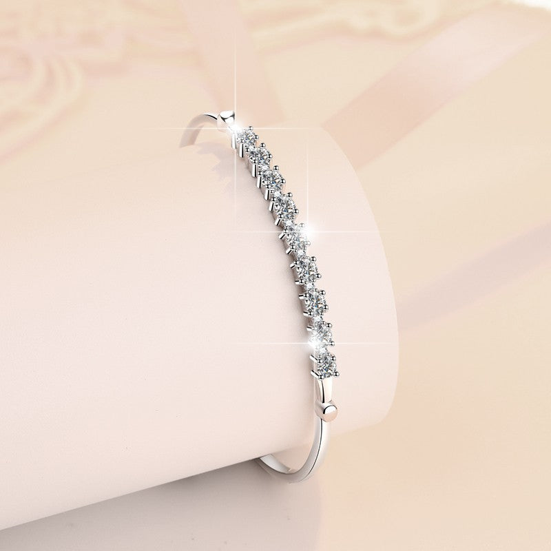 S925 Sterling Silver Bracelet for Women with Adjustable Moissanite - Fashion Jewelry - LuxeStreet Boutique