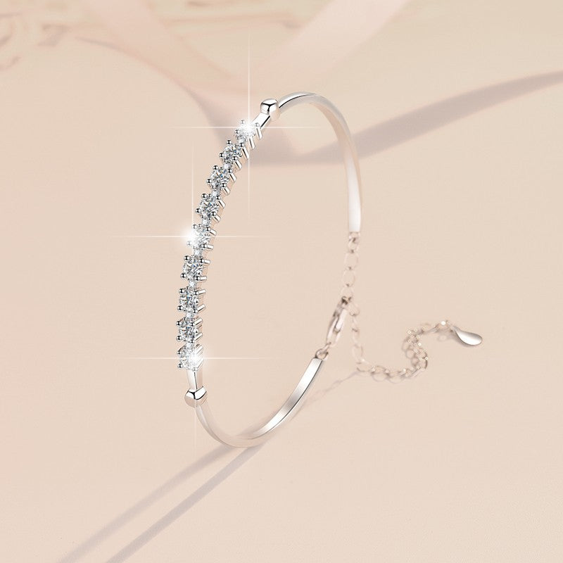 S925 Sterling Silver Bracelet for Women with Adjustable Moissanite - Fashion Jewelry - LuxeStreet Boutique