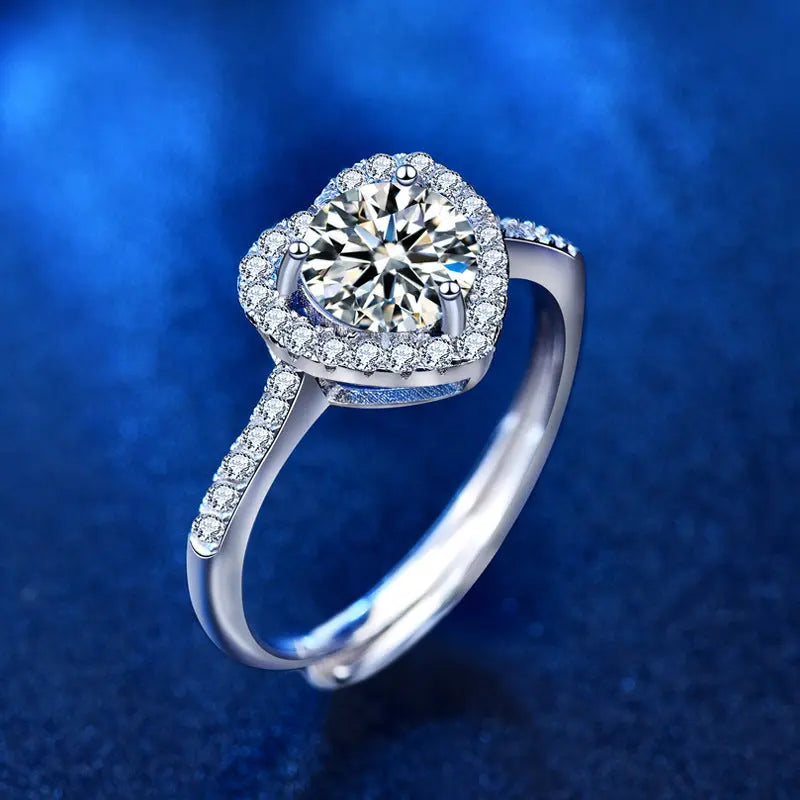 Moissanite Heart-Shaped Ring for Timeless Elegance and Luxury - LuxeStreet Boutique