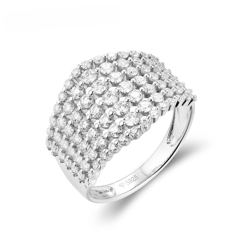 Jewelry Autumn New Sterling Silver Moissanite Ring for Elegant Style - LuxeStreet Boutique