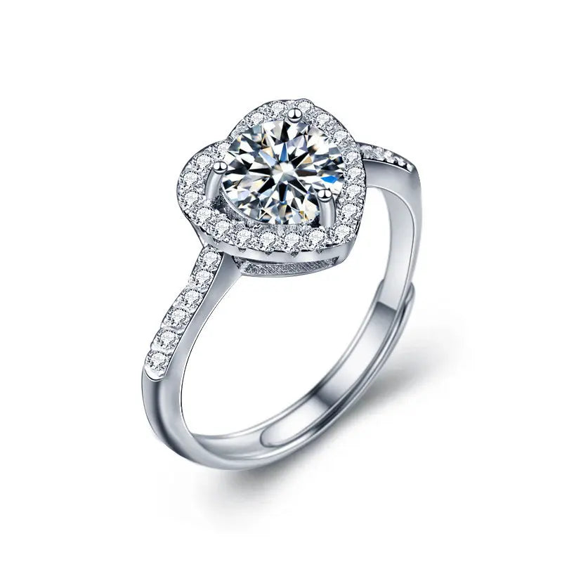 Moissanite Heart-Shaped Ring for Timeless Elegance and Luxury - LuxeStreet Boutique