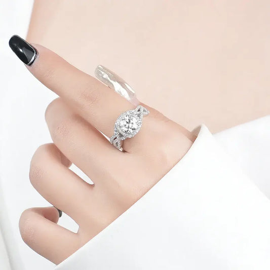 Stylish Round Moissanite Ring - Elegant Moissanite Ring - LuxeStreet Boutique