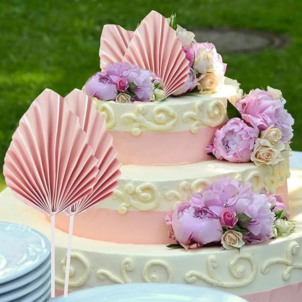 6pcs Palm Spear Cake Topper Happy Birthday Palm Leaf Decoration Cake Decorating Wedding Baking Dessert Table Party Favors - LuxeStreet Boutique