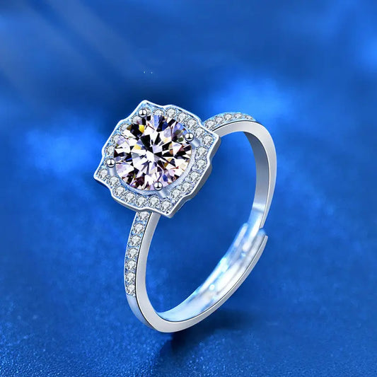 Women's Moissanite Silver Ring - 1 Carat Diamond Simulant - LuxeStreet Boutique