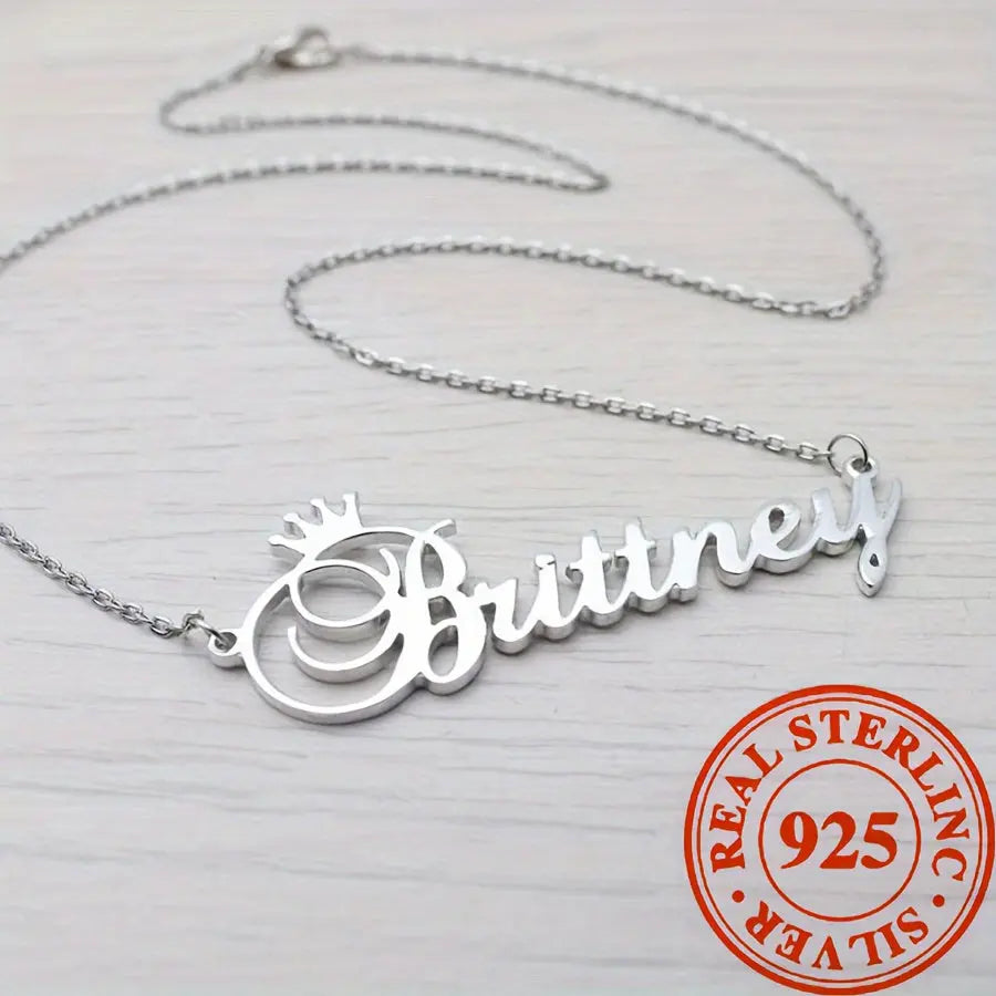 Luxury 925 Sterling Silver Custom Name Necklace - Personalized Simple Design - LuxeStreet Boutique