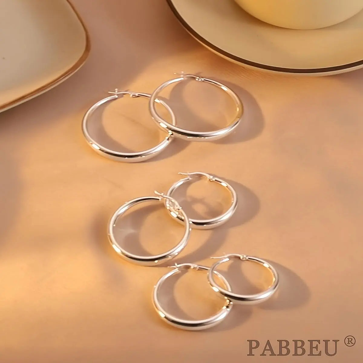 S925 Sterling Silver Hoop Earrings for Women – Large Hypoallergenic and Lightweight Thick Silver Hoops (35/40/50/70 mm) - LuxeStreet Boutique