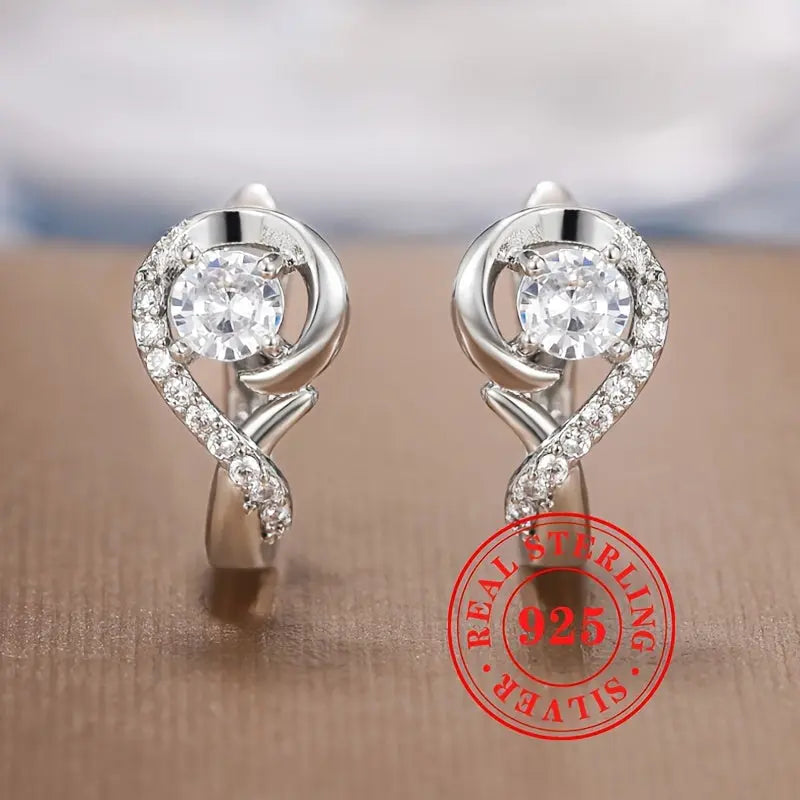 Exquisite Sterling Silver Hoop Earrings 925 Hypoallergenic Jewelry - Elegant Luxury Style for Wedding Banquet - LuxeStreet Boutique