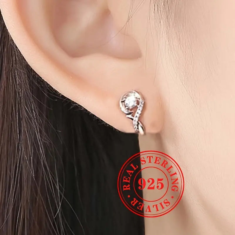 Exquisite Sterling Silver Hoop Earrings 925 Hypoallergenic Jewelry - Elegant Luxury Style for Wedding Banquet - LuxeStreet Boutique