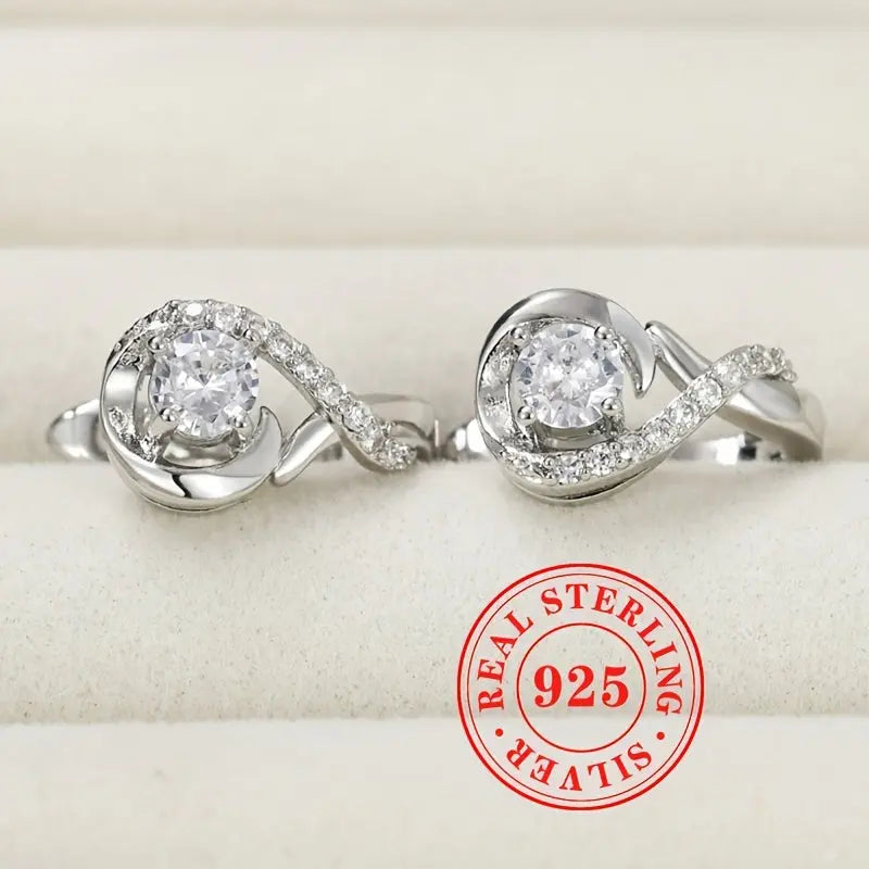 Exquisite Sterling Silver Hoop Earrings 925 Hypoallergenic Jewelry - Elegant Luxury Style for Wedding Banquet - LuxeStreet Boutique