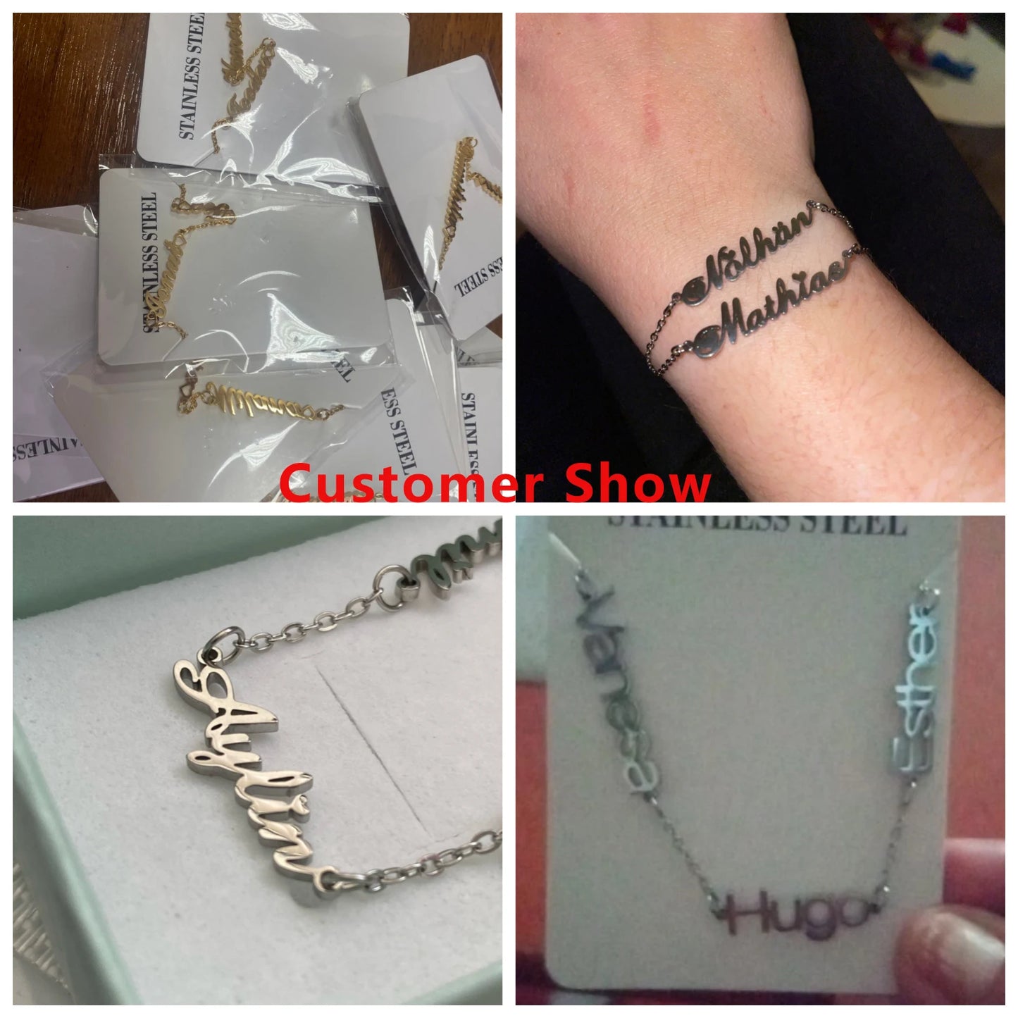 Personalized Bracelet Custom Name Bracelet for Women Child Stainless Steel Jewelry Customized Multiple Charm Family Couple Gift - LuxeStreet Boutique
