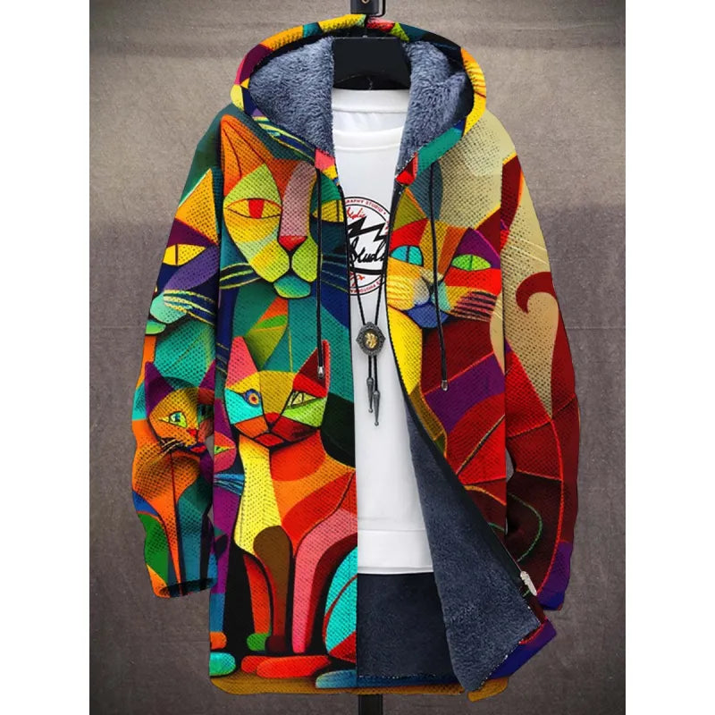 Men's Zipper Hooded Cardigan Cotton-padded Jacket - LuxeStreet Boutique