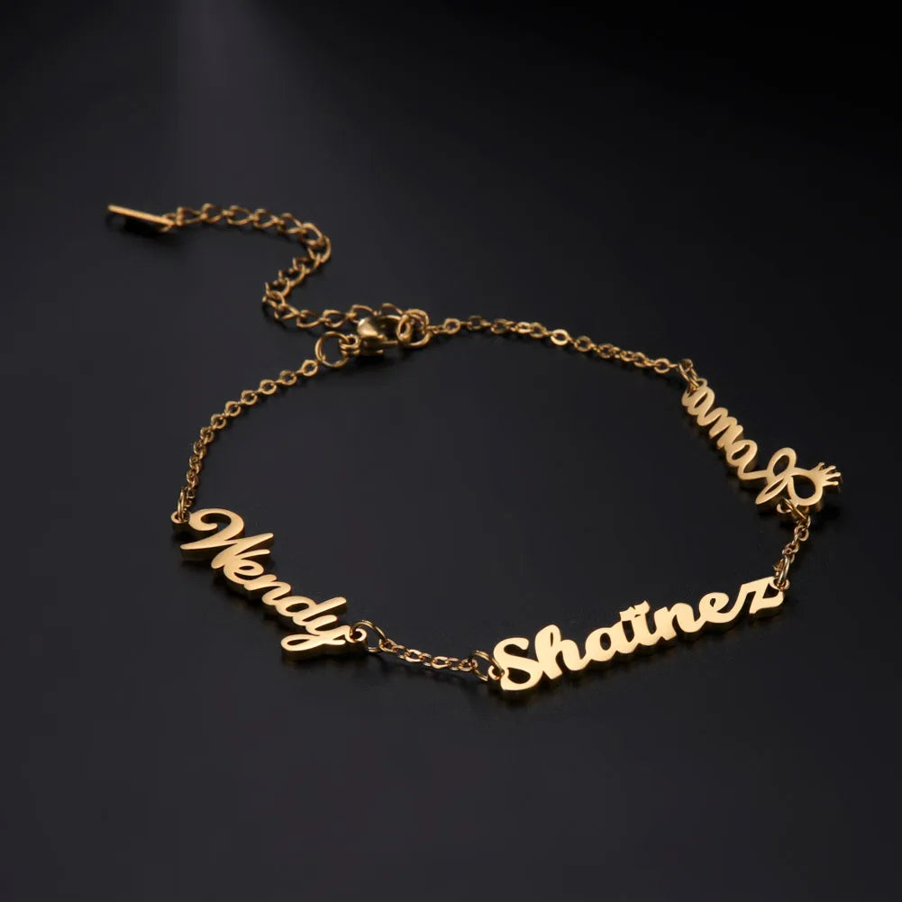 Personalized Bracelet Custom Name Bracelet for Women Child Stainless Steel Jewelry Customized Multiple Charm Family Couple Gift - LuxeStreet Boutique