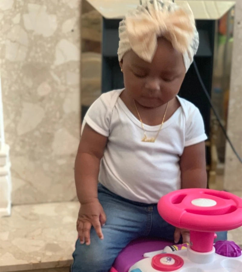 Cute Personalized Baby Name Necklace for Newborns - Customized Child ID Jewelry in Stainless Steel, Perfect Birthday Gift - LuxeStreet Boutique
