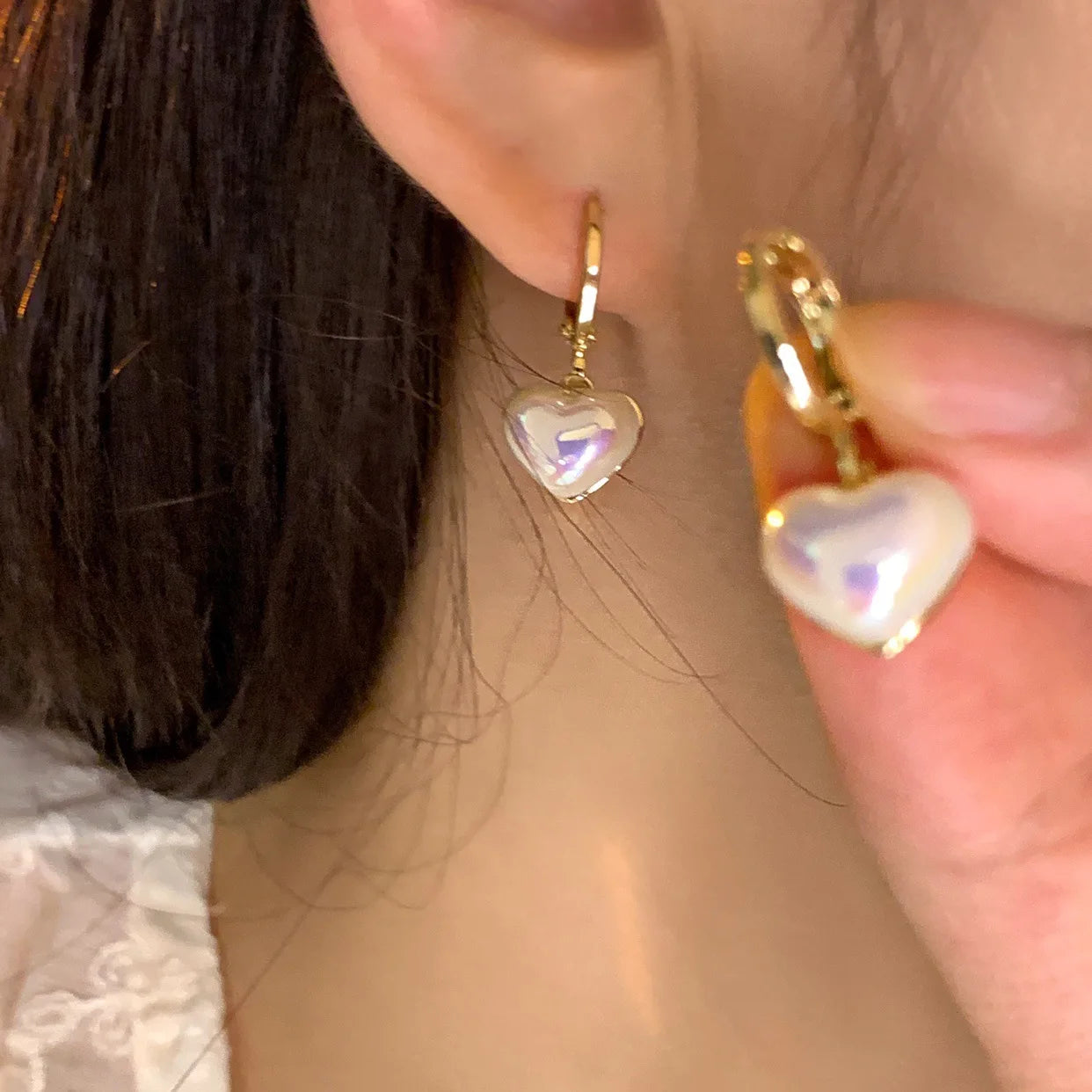 Heart Pearl Earrings - Fashionable & High-End - LuxeStreet Boutique