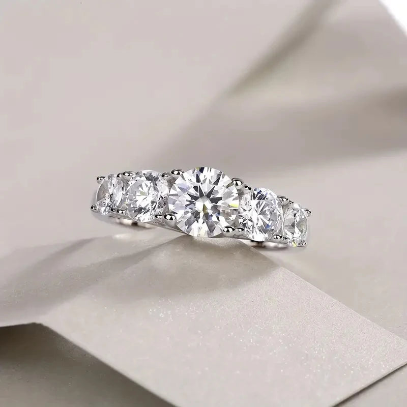 1Ct S925 Solid Sterling Silver Moissanite Ring - LuxeStreet Boutique