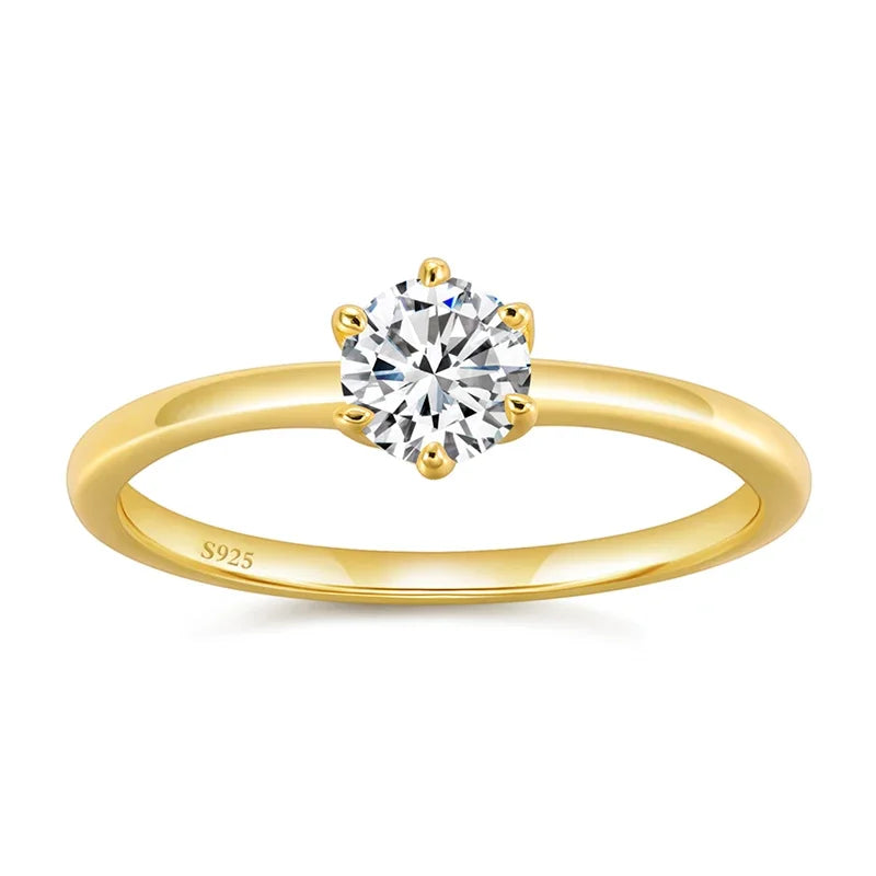 Trumium 0.5/1 Ct D Color Moissanite Ring For Women Diamond moissanite Rings s925 Silver Engagement Wedding Bands Fine Jewelry - LuxeStreet Boutique