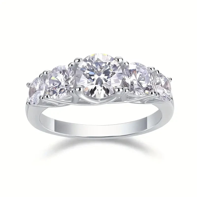 1Ct S925 Solid Sterling Silver Moissanite Ring - LuxeStreet Boutique