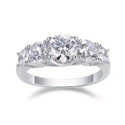 1Ct S925 Solid Sterling Silver Moissanite Ring - LuxeStreet Boutique