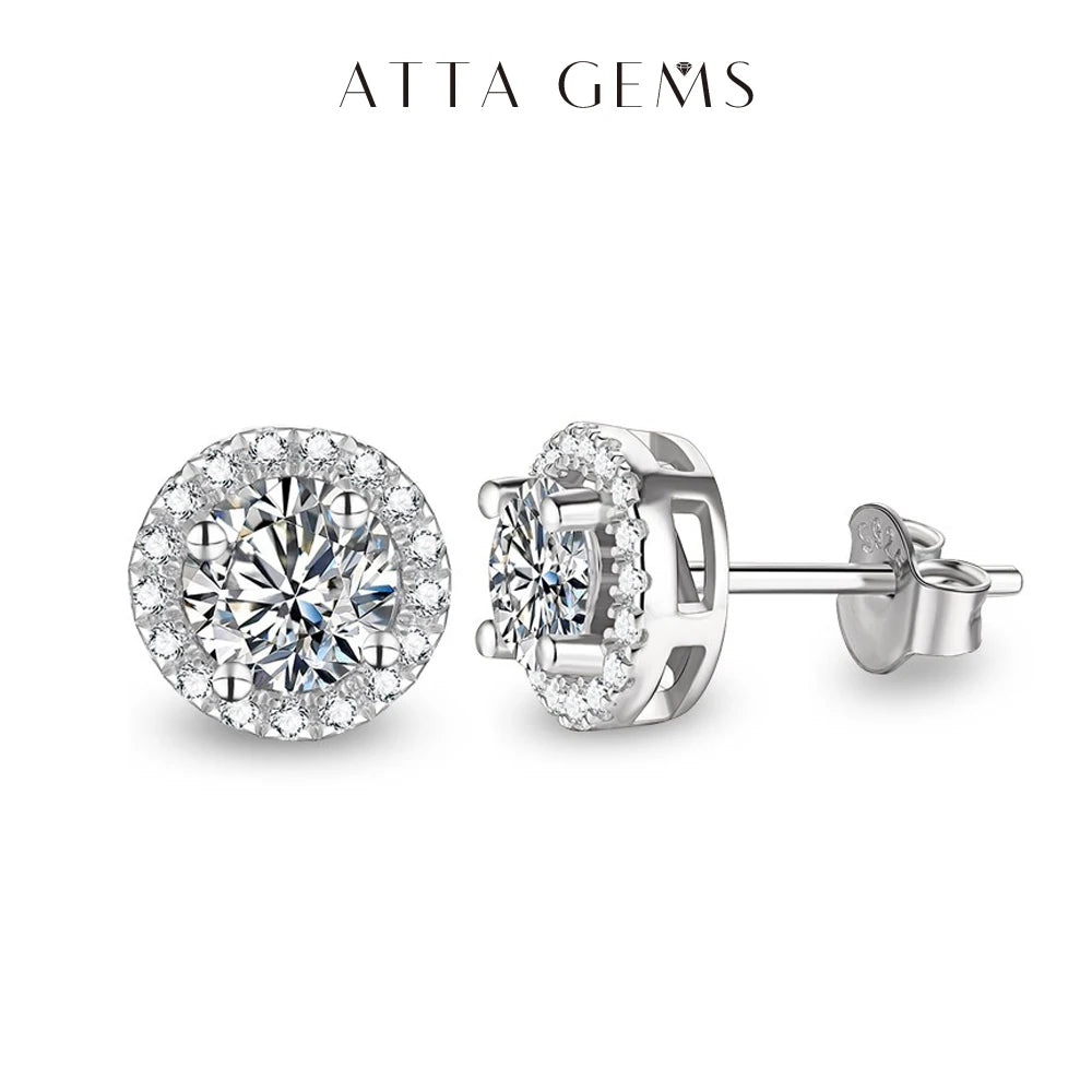 Round Cut 3.0CT Diamond Test Passed Moissanite Rhodium Plated 925 Silver D Color Moissanite Earrings Jewelry Girlfriend Gift - LuxeStreet Boutique