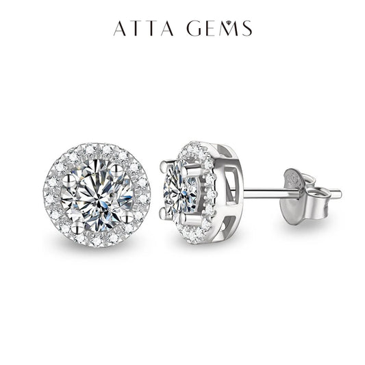 Round Cut 3.0CT Diamond Test Passed Moissanite Rhodium Plated 925 Silver D Color Moissanite Earrings Jewelry Girlfriend Gift - LuxeStreet Boutique