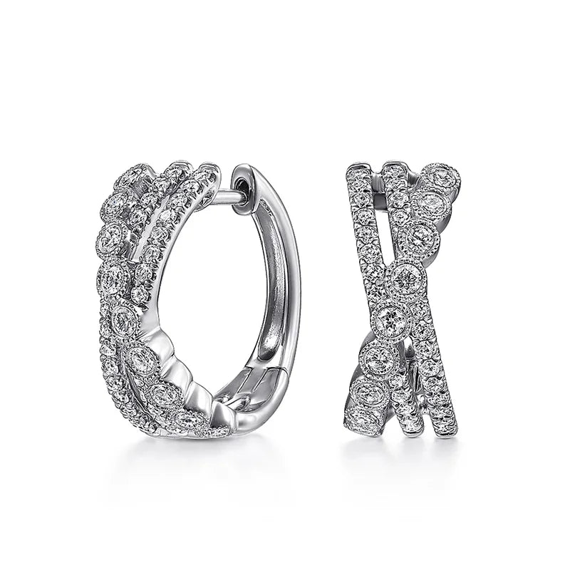 CAOSHI Stylish Shiny Zirconia Cross Earrings - LuxeStreet Boutique