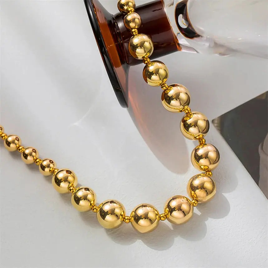 316L Stainless Steel Ladies Necklace - Exaggerate Simplicity Beading Pendant Clavicle Chain Fashion Exquisite Jewelry - LuxeStreet Boutique