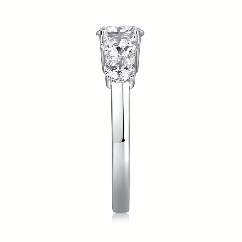 1Ct S925 Solid Sterling Silver Moissanite Ring - LuxeStreet Boutique
