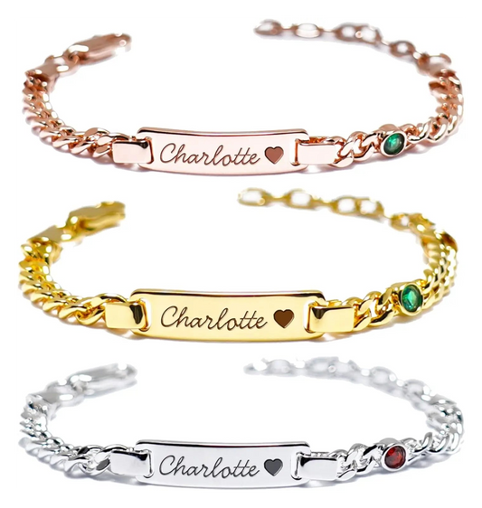 Personalized Baby Birthstone Bracelet - A Cherished Keepsake for Your Little One - LuxeStreet Boutique