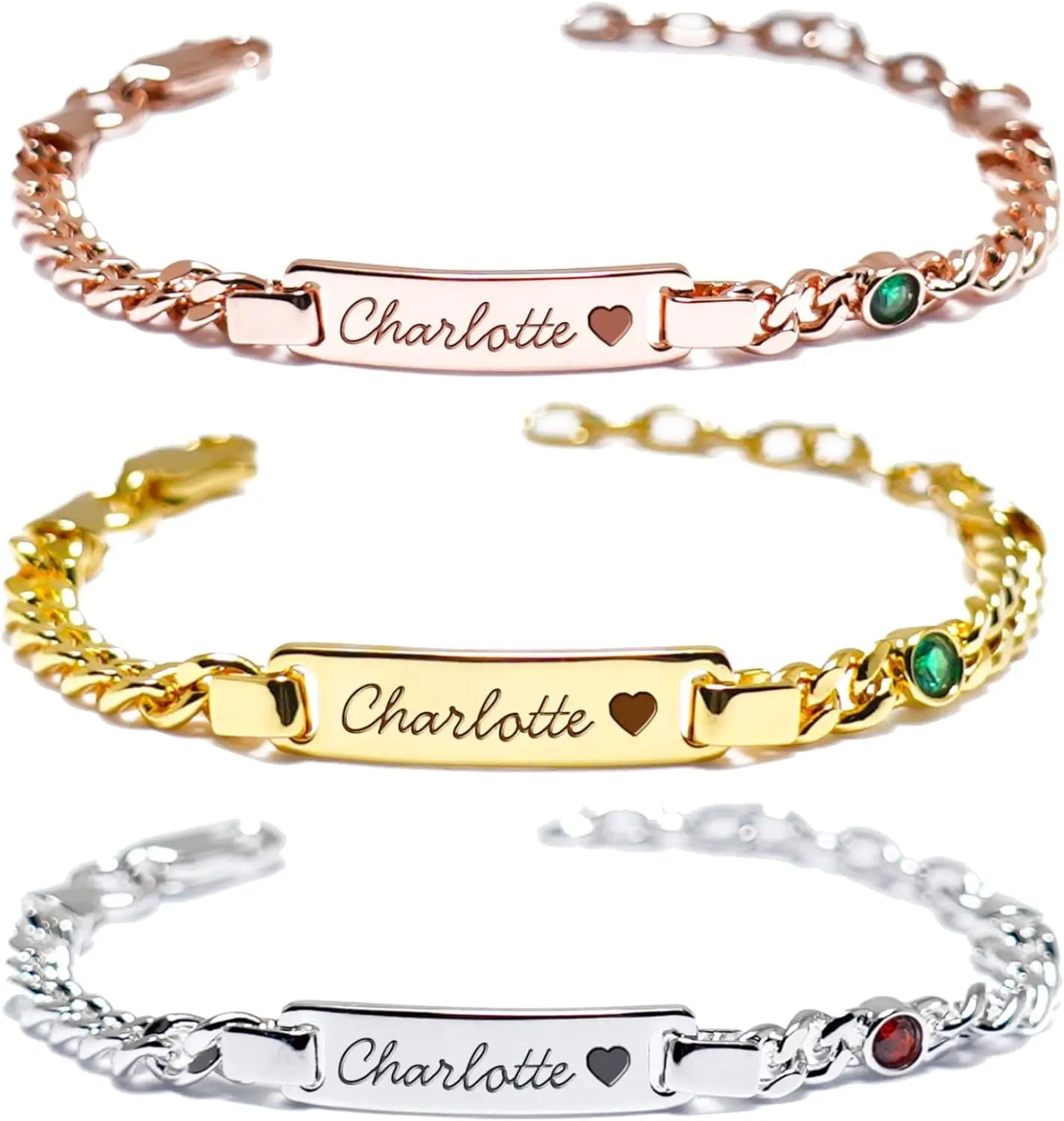 Personalized Baby Birthstone Bracelet - A Cherished Keepsake for Your Little One - LuxeStreet Boutique