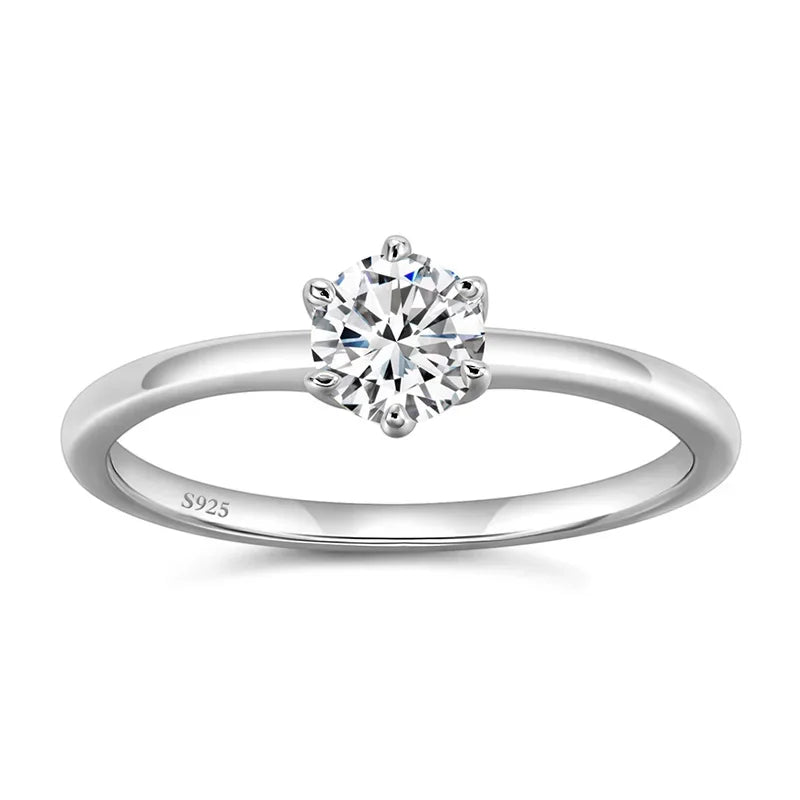 Trumium 0.5/1 Ct D Color Moissanite Ring For Women Diamond moissanite Rings s925 Silver Engagement Wedding Bands Fine Jewelry - LuxeStreet Boutique