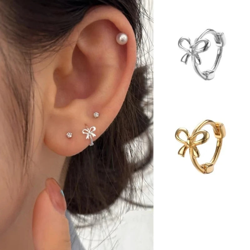 Heart Cz Zircon Hoop Earring Women Classic Shiny Stud Earrings - LuxeStreet Boutique