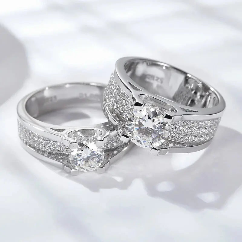 Moissanite Ring for Men in 925 Sterling Silver - Luxury Engagement Wedding Band - LuxeStreet Boutique