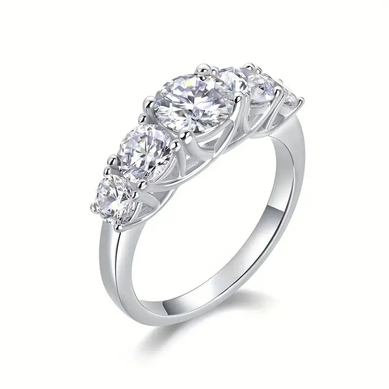 1Ct S925 Solid Sterling Silver Moissanite Ring - LuxeStreet Boutique