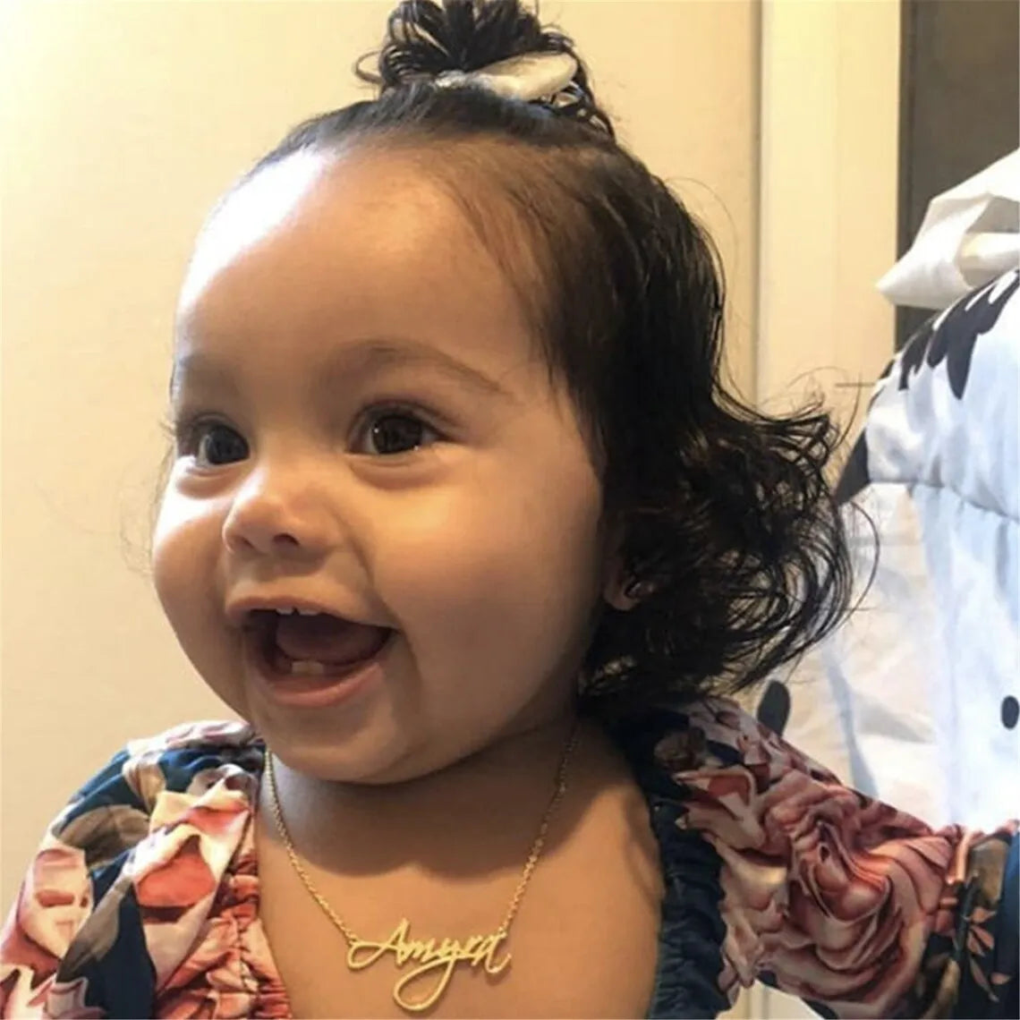 Cute Personalized Baby Name Necklace for Newborns - Customized Child ID Jewelry in Stainless Steel, Perfect Birthday Gift - LuxeStreet Boutique