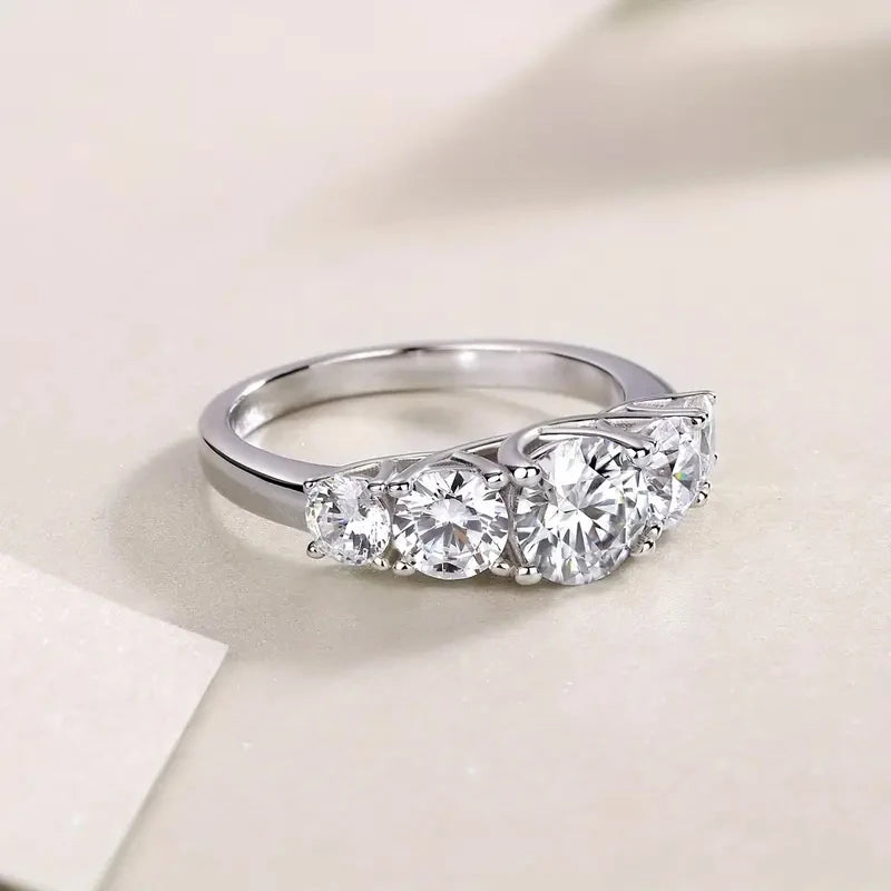 1Ct S925 Solid Sterling Silver Moissanite Ring - LuxeStreet Boutique