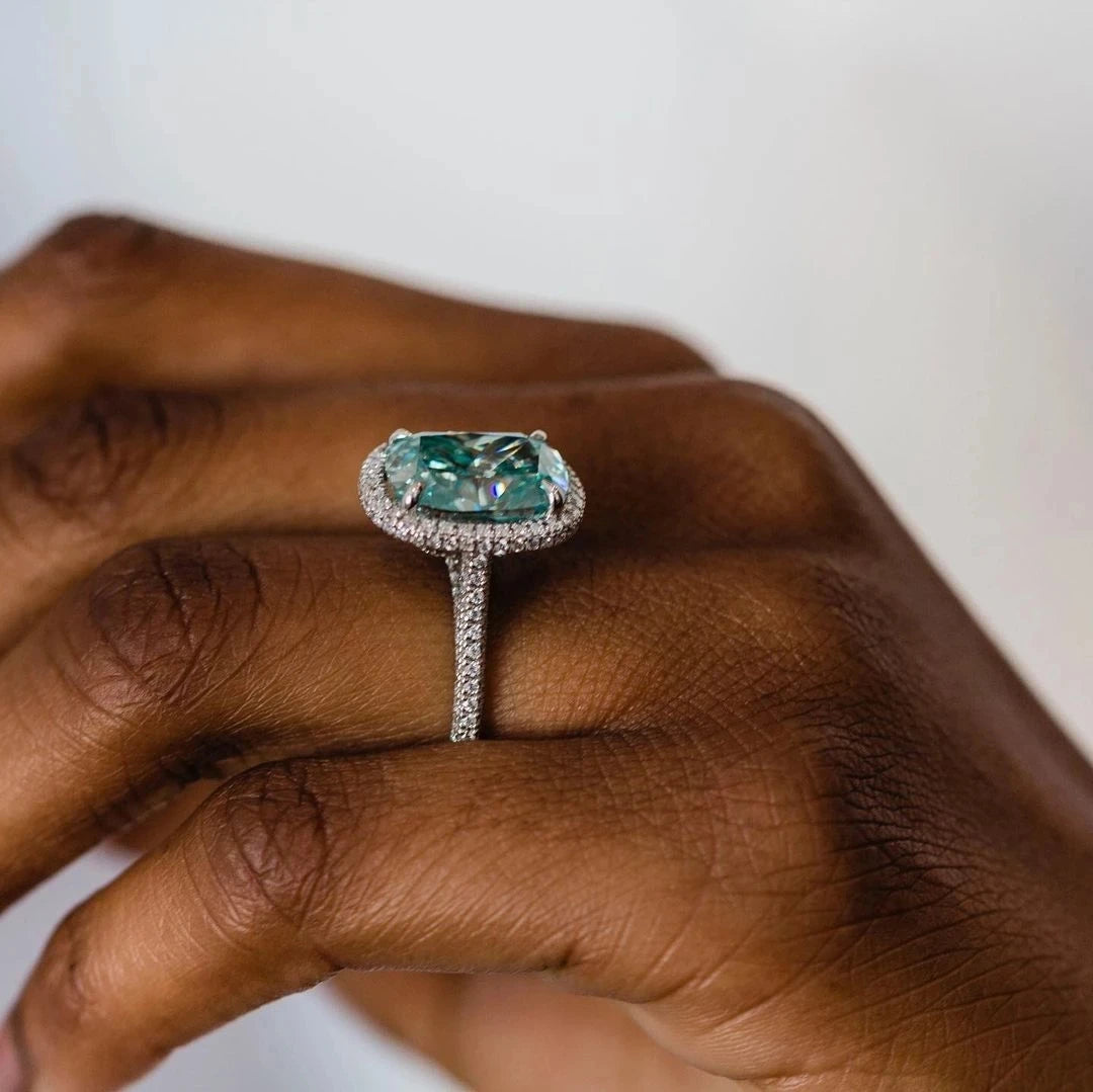 Green Moissanite Ring 6 Carat Gem Ring - LuxeStreet Boutique