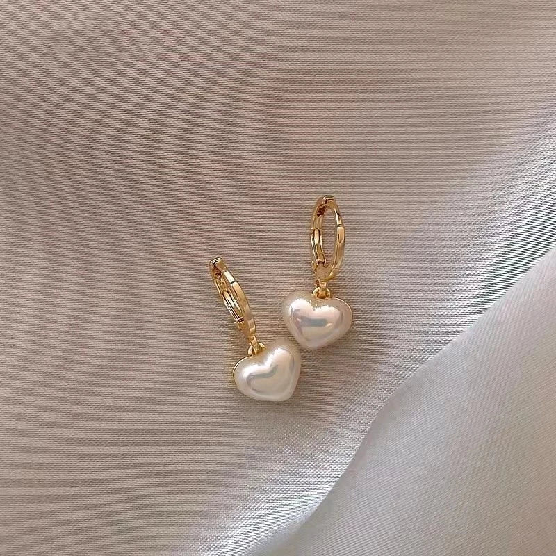 Heart Pearl Earrings - Fashionable & High-End - LuxeStreet Boutique