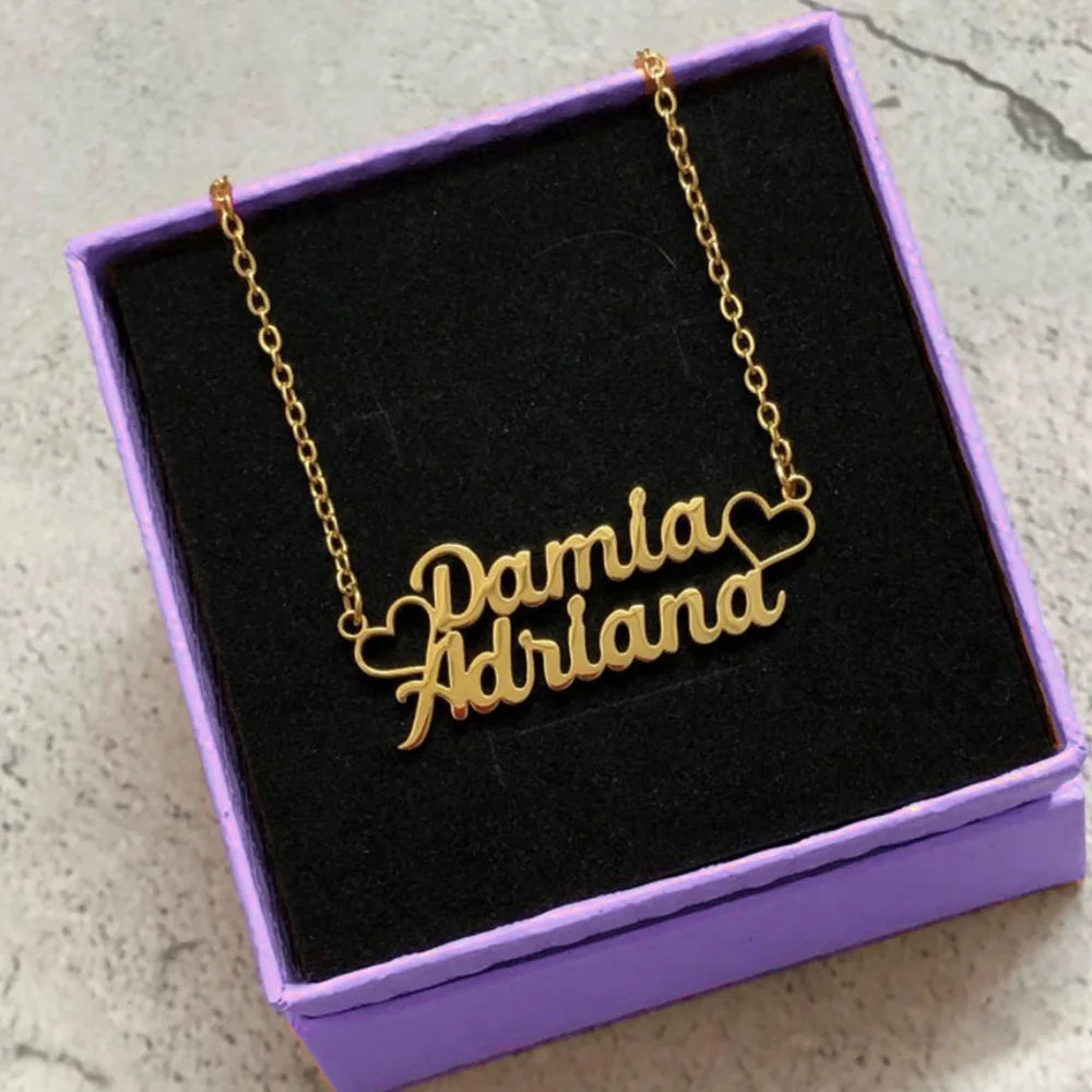 Personalized Name Butterfly Necklace - Gold Color Stainless Steel Chain Handmade Nameplate Jewelry for Unique Gifts - LuxeStreet Boutique