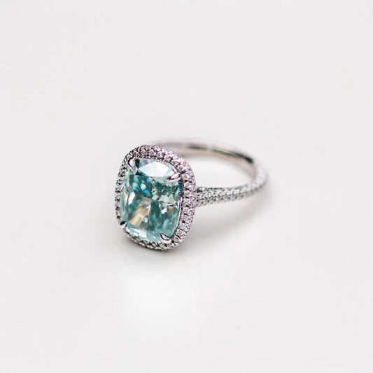 Green Moissanite Ring 6 Carat Gem Ring - LuxeStreet Boutique