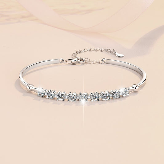 S925 Sterling Silver Bracelet for Women with Adjustable Moissanite - Fashion Jewelry - LuxeStreet Boutique