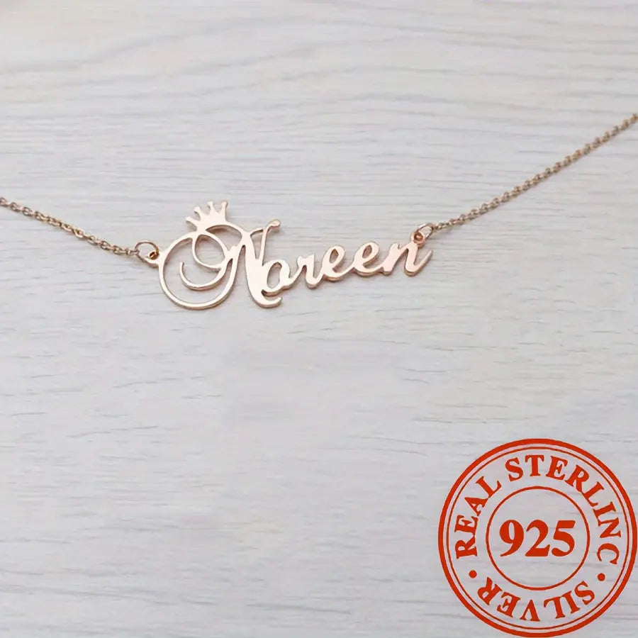 Luxury 925 Sterling Silver Custom Name Necklace - Personalized Simple Design - LuxeStreet Boutique