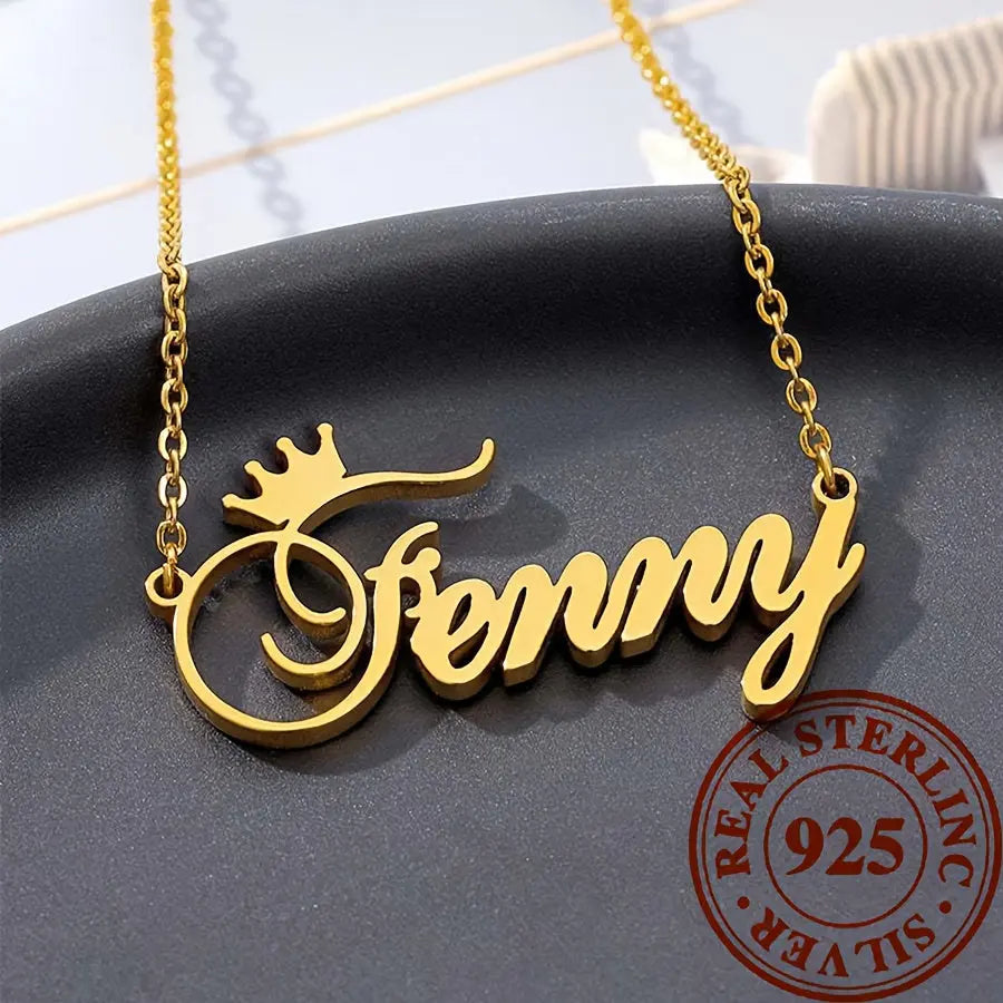Luxury 925 Sterling Silver Custom Name Necklace - Personalized Simple Design - LuxeStreet Boutique